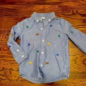 Janie and Jack toddler dress shirt with outdoor theme